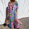 Robe maxi décontractée pour femmes - style bohème relaxé en mélange de coton léger - pour le quotidien