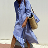 Robe chemise - coupe décontractée pour dames à rayures