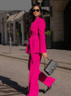 Ensemble blazer 2 pièces pour femmes - costume élégant avec pantalon