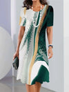 Robe chemise imprimée - élégante robe courte à manches courtes