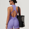 Combinaison de sport zippée pour femmes - body athlétique élégant
