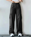 Pantalons cargo femme à taille haute - beige tendance pour le quotidien