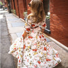 Robe maxi femme élégante à imprimé floral avec ceinture - pour les occasions formelles