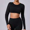 Top court à manches longues pour femmes - activewear tendance pour le fitness et le quotidien