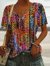 T-shirt femme à col v décontracté - tee-shirt à manches courtes tendance pour le quotidien