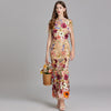 Robe maxi brodée florale pour femmes - élégante tenue de soirée pour occasions spéciales