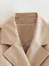 Manteau cropped pour femme - élégant manteau léger beige pour un look décontracté ou chic - un de l'extérieur pour toutes les occasions