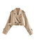 Manteau cropped pour femme - élégant manteau léger beige pour un look décontracté ou chic - un de l'extérieur pour toutes les occasions