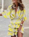 Robe mini à imprimé floral - robe tiered élégante pour femmes