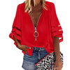 Blouse en chiffon - haut zippé contemporain pour femmes