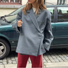 Blazer oversized femme élégant - vêtement d'extérieur tailleur pour le bureau et les sorties décontractées