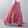 Jupe maxi femme - design en lin léger pour un style décontracté au quotidien - fluide et polyvalente