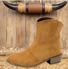 Bottes western à chevilles - chaussures en daim vintage pour femmes