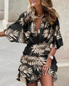 Robe mini à imprimé floral - robe tiered élégante pour femmes