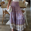 Jupe maxi - jupe bohème à volants avec motif floral