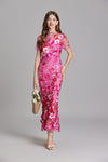 Robe maxi brodée florale pour femmes - élégante tenue de soirée pour occasions spéciales