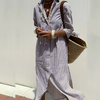 Robe chemise - coupe décontractée pour dames à rayures
