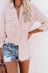 Chemise à rayures pour femme à manches longues - un incontournable du style décontracté