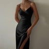 Robe de soirée en satin pour femmes avec une fente élégante - tissu luxueux pour les occasions formelles