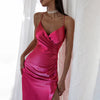 Robe de soirée en satin pour femmes avec une fente élégante - tissu luxueux pour les occasions formelles