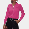 Blouse formelle pour femme - chemisier sophistiqué à manches longues - haut léger pour dames