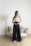 Ensemble chic de pantalons larges en 2 pièces - look élégant pour femmes