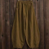 Pantalons larges pour femmes - bas en mélange de coton et lin pour le quotidien