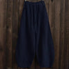 Pantalons larges pour femmes - bas en mélange de coton et lin pour le quotidien