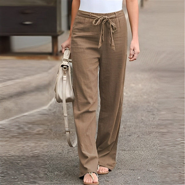 Pantalon en lin pour femmes - bas décontractés tendance pour tous les jours