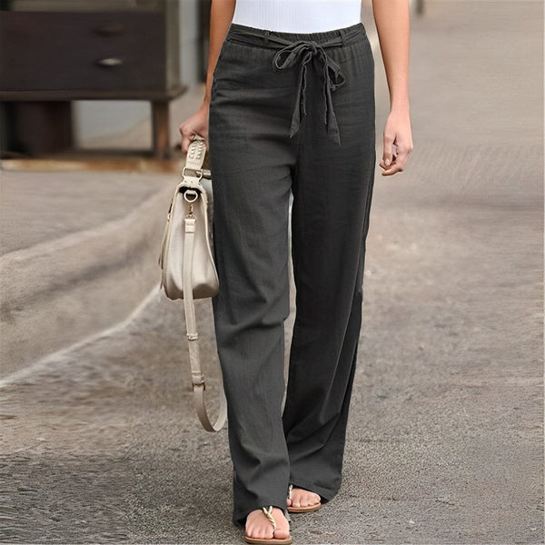 Pantalon en lin pour femmes - bas décontractés tendance pour tous les jours
