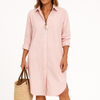 Robe chemise femme - élégante robe boutonnée avec accessoires stylés pour vos tenues d'été