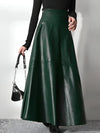 Jupe maxi en simili cuir - jupe longue sophistiquée pour femmes