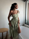 Robe midi décontractée pour femmes - beachwear en lin chic avec poches pour vos sorties d'été