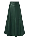 Jupe maxi en simili cuir - jupe longue sophistiquée pour femmes