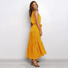 Robe maxi à pois pour femmes - décolleté dos élégant pour vos soirées