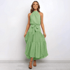 Robe maxi à pois pour femmes - décolleté dos élégant pour vos soirées