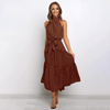 Robe maxi à pois pour femmes - décolleté dos élégant pour vos soirées