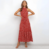 Robe maxi à pois pour femmes - décolleté dos élégant pour vos soirées