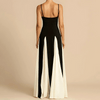 Robe maxi féminine décontractée - élégante tenue de soirée bicolore