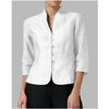 Blouse sur mesure pour femme à col montant - haut polyvalent à manches trois-quarts pour un look quotidien