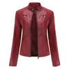 Veste en cuir pour femmes au design soigné - veste zippée chic avec des détails raffinés