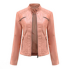 Veste en cuir pour femmes au design soigné - veste zippée chic avec des détails raffinés