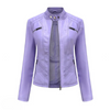 Veste en cuir pour femmes au design soigné - veste zippée chic avec des détails raffinés