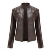 Veste en cuir pour femmes au design soigné - veste zippée chic avec des détails raffinés