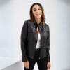 Veste en cuir pour femmes au design soigné - veste zippée chic avec des détails raffinés