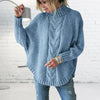 Pull oversized en maille épaisse - sweatshirt à col haut pour un style décontracté