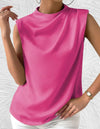 Blouse sans manches – blouse drapée sophistiquée pour femmes