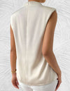 Blouse sans manches – blouse drapée sophistiquée pour femmes