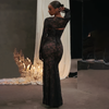 Robe maxi avec détails en dentelle - élégante robe longue pour femmes