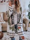 Cardigan en maille pour femmes - un layering décontracté et stylé avec un motif géométrique tendance, en tissu doux